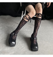 Calcetines Largos De Pies Descalzos Para Mujer Estilo Lolita Japonés Calcetines De Rodilla JK Con Tirantes Y Encaje Suave Y Transpirable Para Otoño E Invierno - details 7
