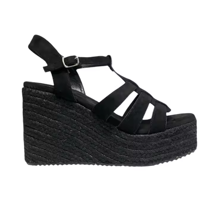 Cuña Tiras Serraje Negro - 1