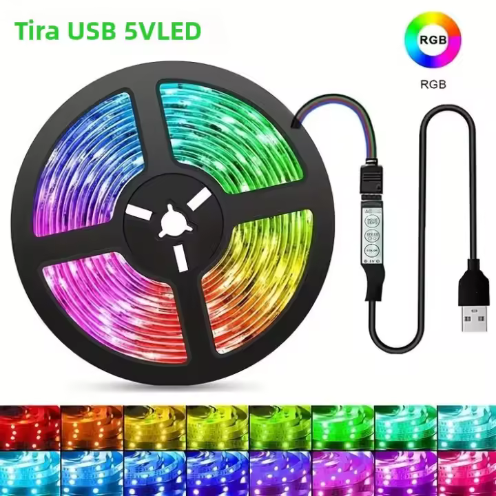 Tiras LED RGB Con Control APP Y 44 Botones Remotos Para Decoración De Habitaciones TV Bluetooth SMD3535 Cambio De Color - 1