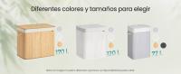 SONGMICS Cesto de la Ropa Sucia con Tapa, 2 compartimentos, 120 L, Cesta de Lavandería de Bambú, Plegable, con Bolsa Lavable Extraíble, Asas, para Lavandería, Dormitorio, Blanco/Natural - details 2