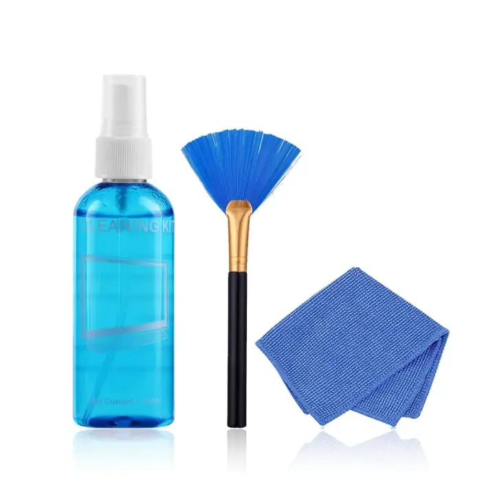 SX Kit de Limpieza para Pantallas LCD y teclados 3 en 1 (Incluye líquido limpiapantallas, paño de Microfibra y Pincel) Limpieza Todas Las Pantallas y displays. Sin Rayas y sin estrías.… - 1