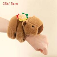 Brazaletes De Peluche Capybara Kawaii Con Anillo Para Mano Juguete Divertido Para Niños Animal De Peluche Suave Para Adultos Y Adolescentes - details 4