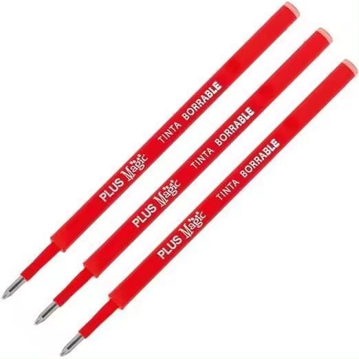 RECAMBIOS BOLIGRAFO MAGIC CLICK  PLUS BORRABLE  ROJO - 3 UNIDADES - PLUS OFFICE - 1