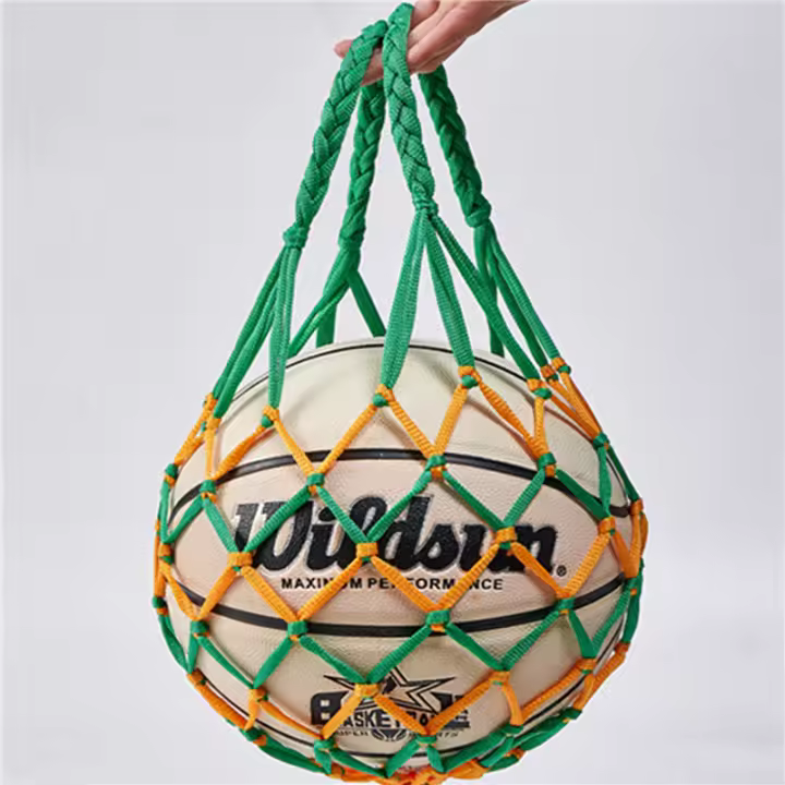 Bolsa De Baloncesto De Malla Con Bolsillo Y Reforzamiento Grueso Largo Portátil Multifuncional Para Almacenamiento - 1