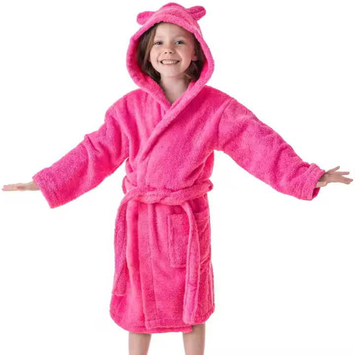 DHESTIA HOME Dhestia Home Albornoz Niños y Niñas 100% Algodón Natural con Capucha y Bolsillos - 1