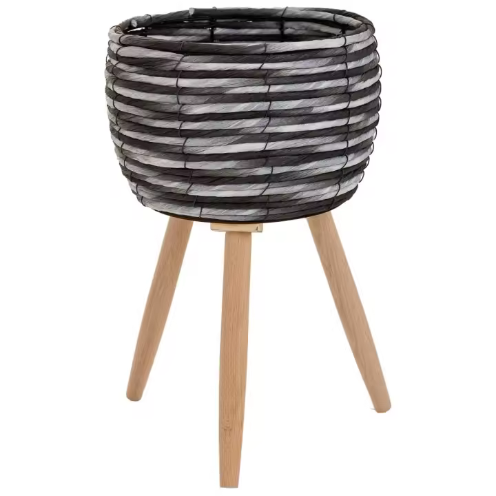 WANDERLUST DECO Macetero Wanderlust Metal y Cuerda Negro para Plantas de Jardín - 1