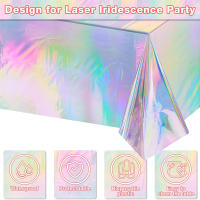 Mantel De Plástico Desechable Láser Hojalata Holográfica Rectangular Para Cumpleaños Y Bodas Disco 54" X 108" - details 3
