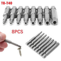 Juego De 8 Piezas De Destornilladores Magnéticos De Acero De Aleación Con Mango Hexagonal De 1/4' T8-T40 Cabeza Hollow Plum Blossom Multifuncional Para Soldadura Y Reparación - details 4