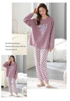Conjunto De Pijamas Para Mujer Con Dibujos Animados Camiseta De Manga Larga Y Pantalones Dos Piezas Pijama De Noche Estilo Básico Talla Grande Para Otoño Y Primavera MOV - details 12