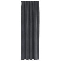 Cortinas Opacas vidaXL con Cinta Superior 2 pcs de Terciopelo Gris Claro - details 2