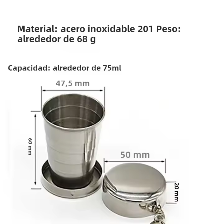 Vaso De Vino Telescópico De 75ml Plástico Plegable Inoxidable 201 Para Camping Picnic Tourist Utensilios De Mesa Ultra Pequeño - 1