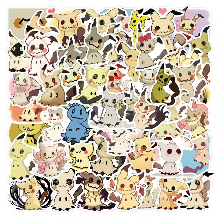 55PCS Parches Pokemon Mimikyu Para Decoración DIY De Teléfono Móvil Cuaderno Guitarra Y Tienda Resistente Al Agua - 1