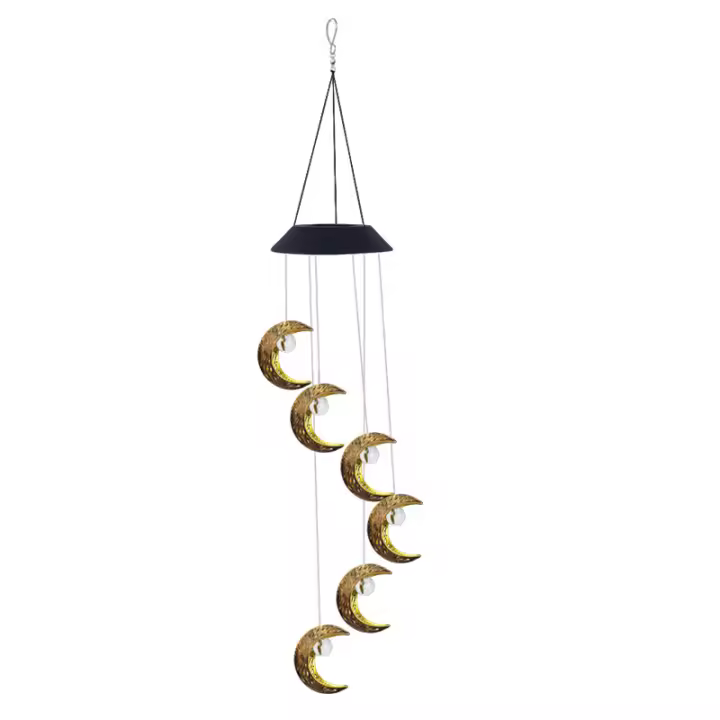 Carillón solar impermeable en forma de luna Iluminación exterior Lámpara de paisaje decorativa Ideal para césped - 1
