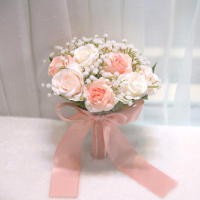 1PC Accesorio De Boda Para Novia Y Damas De Honor Rosas Artificiales Con Estrella Del Mar Cinta De Enlace Regalo De Flores Para Celebraciones Matrimoniales - details 2