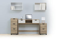 CONSOLA DE DOS CAJONES EFECTO MADERA NATURAL MARCA 5 FIVE - details 2