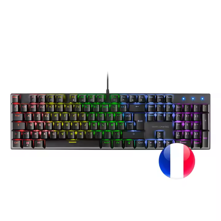 Teclado mecanico en frances mars gaming mk422 black switch azul pr de 100hz anti-ghosting avanzado iluminacion rgb - 1
