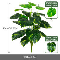 Planta Artificial De Monstera Grande 75cm Con 24 Hojas Falsas Plásticas Para Oficina Jardín Hojas Tropicales Verdes Para Decoración De Sala De Estar Y Fiesta Hawaiiana - details 6