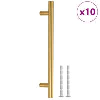 vidaXL Tiradores para armarios 10 uds acero inoxidable dorado 160 mm - details 1