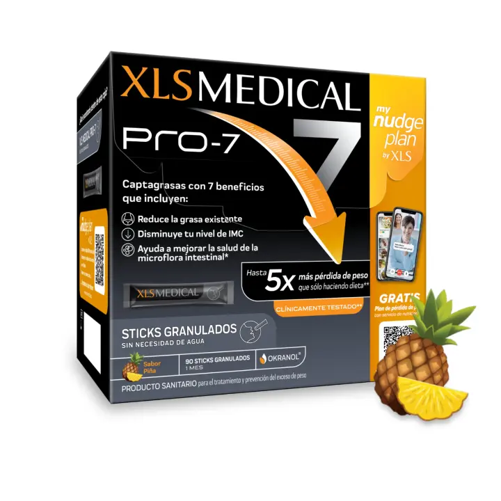 XLS Medical Pro 7 Sabor Piña 90 Sticks control de peso Perrigo - 1