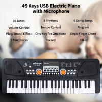 BIGFUN Teclado Electrónico De Organizador Con Microfono 37/49 Teclas Negro Para Música Digital Compatible Con USB - details 7