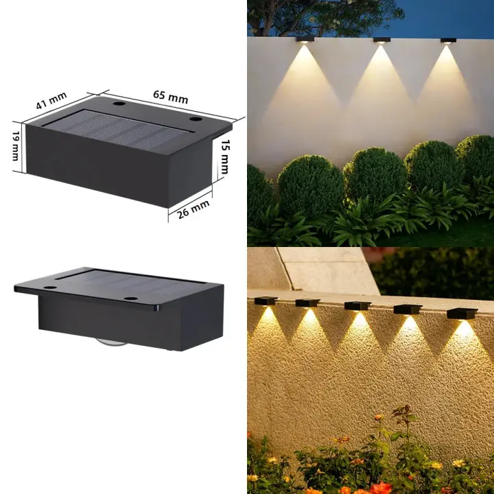 Luces Solares Para Valla LED Impermeables Para Jardines Caminos Villas Murallas Iluminación Decorativa Autónomas Incluyen Pilas - 1