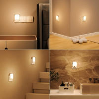 Lámpara De Noche LED Con Sensor De Movimiento Para Habitación Infantil EU Plug Automático De Atardecer a Amanecer Sensor Dimmable Sin Cable Para Armario - details 7