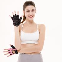 Guantes De Levantamiento De Peso Para Mujer En Rosa Medio Dedo Malla Transpirable Antideslizante Para Gimnasio Y Deportes - details 1