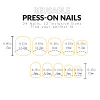 Set De Uñas Postizas Cortas Cuadradas Blancas 24pcs Con Archivo Y Pegamento Para Mujer Regalo Ideal Para Fiestas - details 28