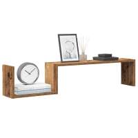 vidaXL Estante de pared 2 uds madera 100x15x20 cm en color Roble artisan/Madera antigua | práctico organizador multiusos diseño compacto funcional - details 1