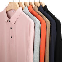 Camisa Polo De Manga Larga Para Hombre Estilo Casual Transpirable Y Cómoda Para El Verano Tejido De Gasa Sólido De Algodón Blends - details 20
