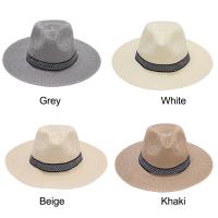 Sombrero De Paja Para Hombre Y Mujer Sombrero De Playa Jazz Panama Fedora Con Pico Ancho Protección Solar Para Viajes Y Ocio - details 1