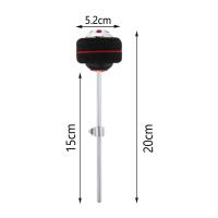 Cabezal De Batidor De Batería De Tambor Negro Con Tira De Lana Acero Inoxidable Para Pedal De Batería De Bajo Accesorio De Percusión - details 5
