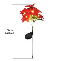 Lámpara Solar De Navidad En Forma De Flor Roja Decoración De Jardín Y Césped Con Luz LED De Color Calido Flor Poinsettia - details 4