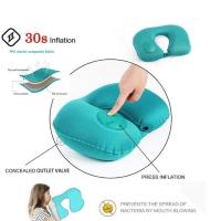 Almohada De Cuello En Forma De U Para Avión Y Coche Inflable Viaje Al Aire Libre 1Pc Material De Fibra De Bambú Relleno De Pollo - details 1