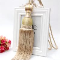 Par de mano trenzado cortina tiebacks, un par de accesorios decorativos para la ventana del hogar, hebilla, cortinas (bronce, Juego de 2) - details 2
