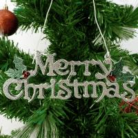 Colgante De Navidad Con Logo Árbol De Navidad Decoración De Letras Inglesas Doradas 3D Colgante De Plástico Para Adornos Navideños - details 6