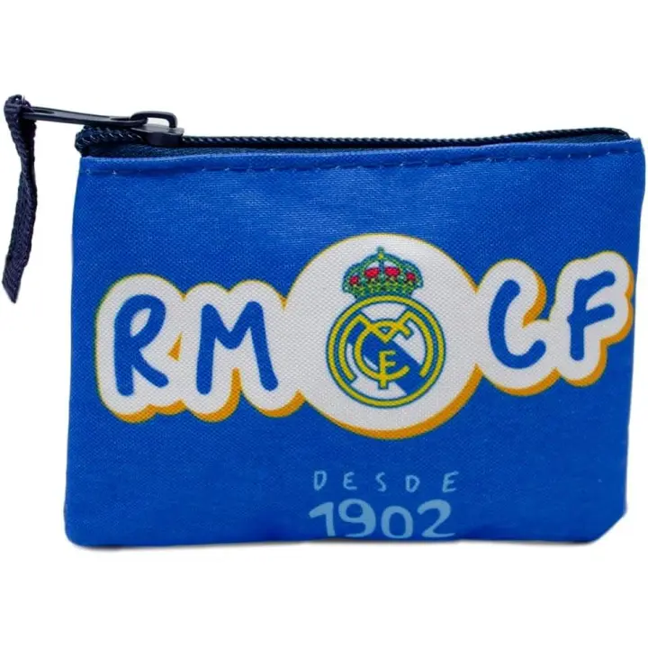 Monedero con cremallera Real Madrid tamaño 9x12cm.Escudo RMCF 1902 Azul CYPBRANDS - 1