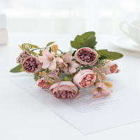 Bouquet De Flores Artificiales Peonía Y Budas De Té En Seda Para Boda Decoración Del Hogar Accesorio Para Interior Y Exterior - details 2
