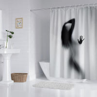 Cortina De Ducha Moderna Estilo Abstracto Sombra Humana 180x180cm Impermeable Y Antimoho Impresión De Sombra Humana Decorativa Para Baño - details 6
