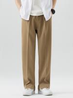 Nuevos Pantalones Casuales Para Hombre Verano 2023 Poliéster Transpirable Moda Coreana Cintura Semi-Ancha Pierna Recta Suelta - details 13
