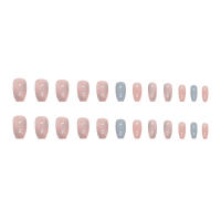 Uñas Postizas Francesas Cortas Con Esmalte Gel Y Linterna De Uñas 24 Piezas Set De Uñas Postizas De Plástico Para Ocasiones Especiales - details 4