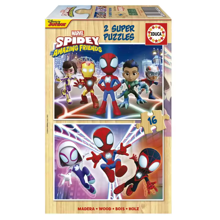 Puzzle 2X16 piezas Spidey & His Amazing Friends (Educa 19579) - 1
