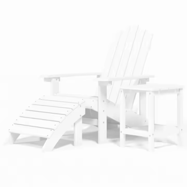 vidaXL Silla de jardín Adirondack con reposapiésmesa HDPE - 1