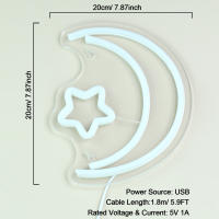 Lámpara LED Neón Chi-buy Luna Potenciada Por USB Luz Nocturna 3D Para Decoración De Pared Habitación Juego Dormitorio Sala - details 4