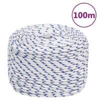 vidaXL Cuerda de barco polipropileno 10 mm 100 m cuerda enrollada Color Azul,  Blanco y azul,  Blanco y mas - details 1