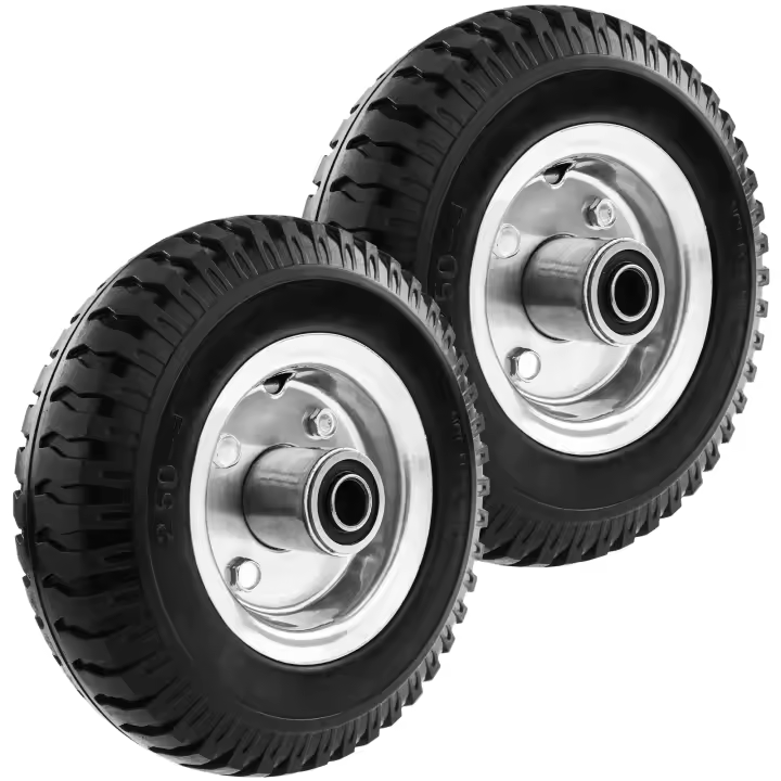 Rueda maciza de carretilla anti-pinchazos 2-pack 70 Kg 8x2.5" 203x64 mm para carros y plataformas de transporte - PrimeMatik - 1