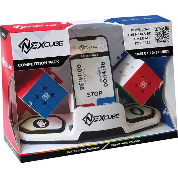 Nexcube Competition Pack, Cubo 3x3 para Speedcuber con Temporizador y Aplicación, Desafía a Tus Amigos, a Partir de 8 años, 2 Jugadores - 1