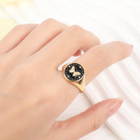 Encanto Anillo de lazo para mujer, estilo elegante, chapado en cobre de 14 quilates, con flor. - details 27