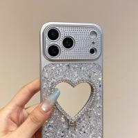 Funda De Teléfono Brillante Con Corazón Y Cordón Para iPhone 17 pro Max 16 Con Soporte Espejo Y Correa Protectora De Material TPU Diseño De Amor - details 8