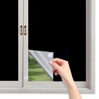 Cortina Portátil Para Viajes Negro Con Efecto De Blackout Temporal Para Sala De Estar Ventana Sin Perforaciones De Tela Negra - details 9
